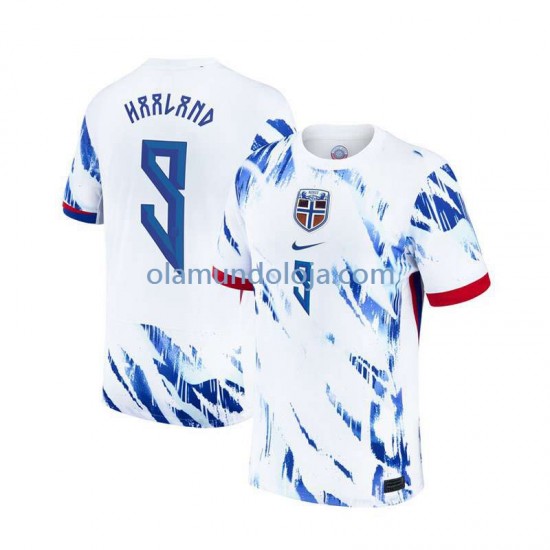Camisola Noruega Erling Haaland 9 Homem Equipamento Segundo 2024 Manga Curta